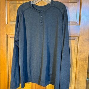 Lululemon Men's Black Long Sleeve Henley Shirt